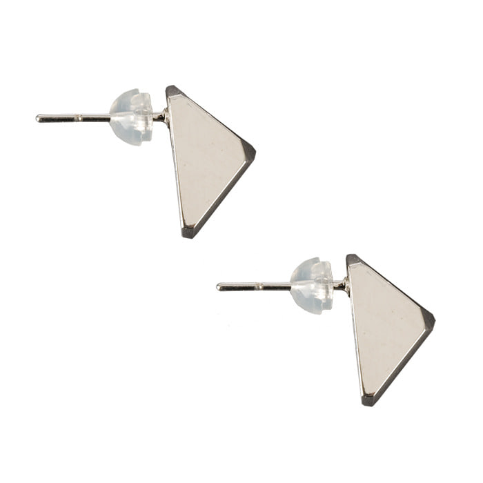 Triangle silver earring